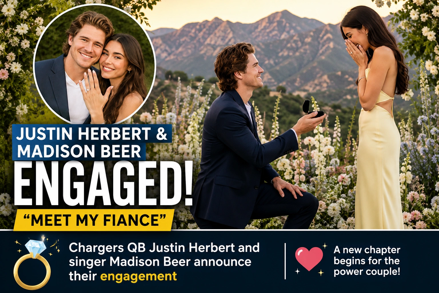 Justin Herbert and Madison Beer Engagement