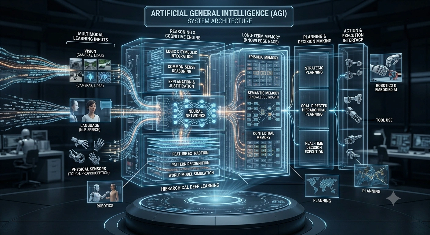 Artificial General Intelligence architecture concept