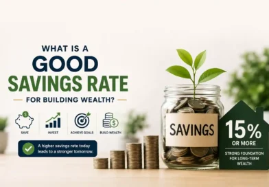 American professional planning a good savings rate for long-term wealth building