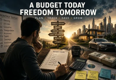 Personal budget plan showing income, expenses, savings, investing, and the path toward financial freedom in America
