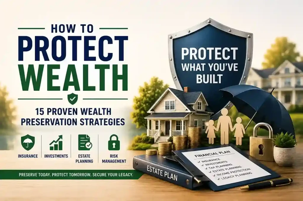 How to protect wealth with insurance, investment diversification, estate planning, and risk management