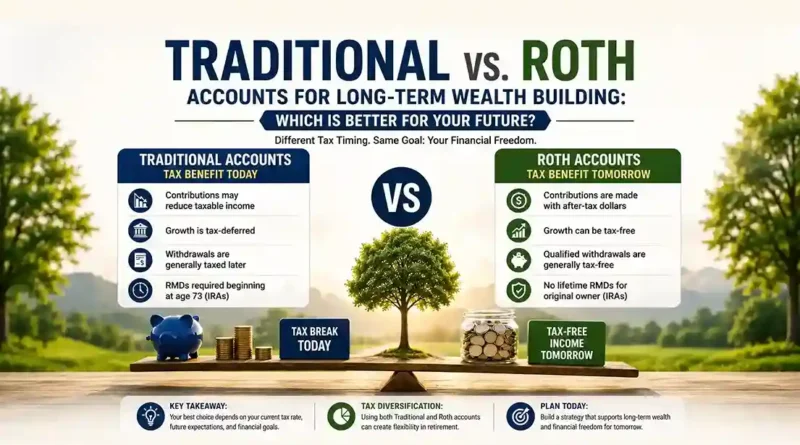 Traditional vs. Roth Accounts for Long-Term Wealth Building