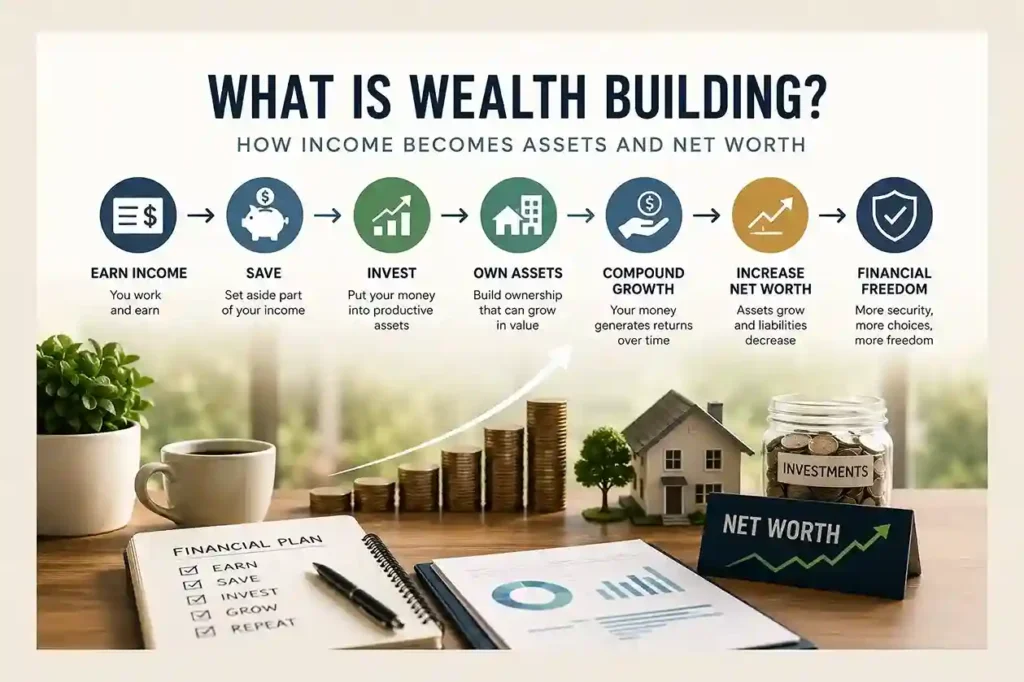 What is wealth building and how income becomes assets and net worth