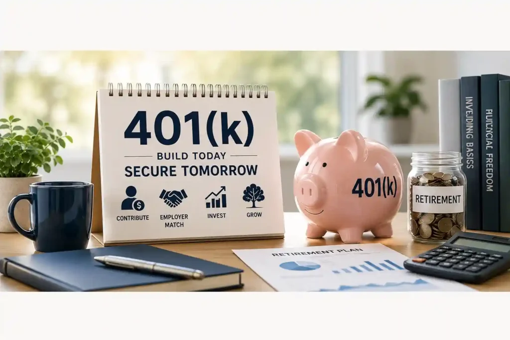 401(k) retirement plan showing workplace retirement savings and investment growth
