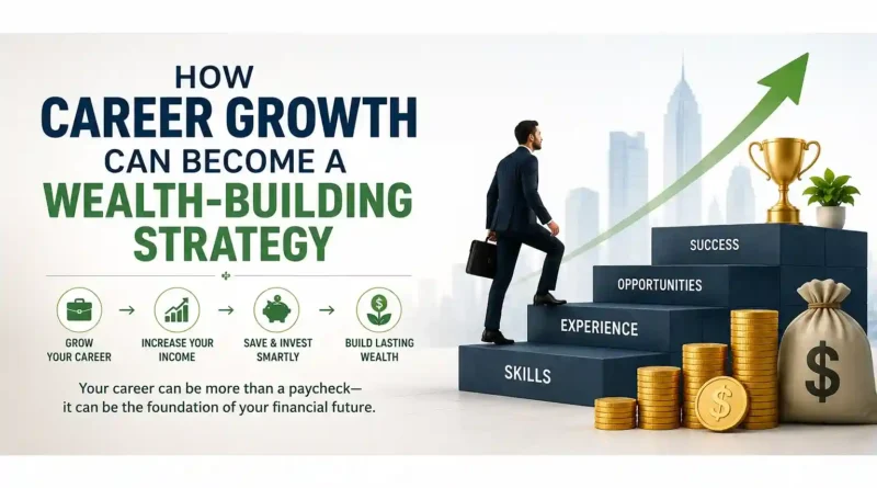 Career growth as a wealth-building strategy through higher income, saving, and investing