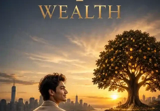 Man standing before a growing investment tree symbolizing long-term wealth.