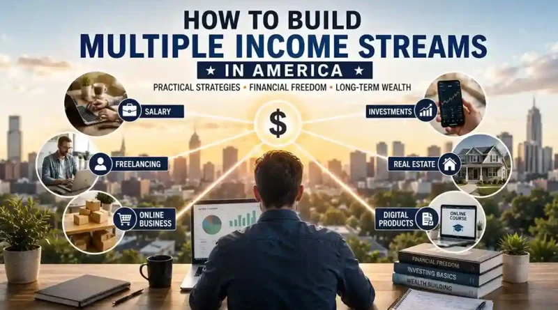 How to build multiple income streams in America through salary, freelancing, investments, and business